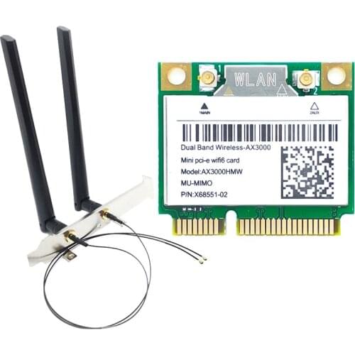 AX200 AX3000 WIFI6 Card 5G Dual-Band Bluetooth 5.1 MINI Pcie Built-in Gigabit Wireless Network Card with Antenna