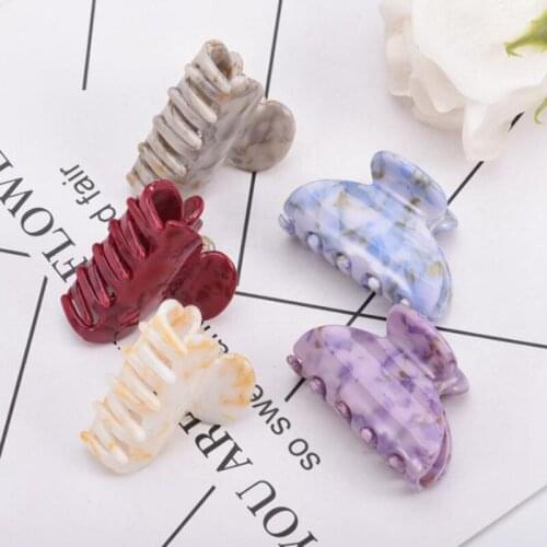 Korean Fashion Lady Acrylic Hair Claws For Women Candy Color Clips Barrette Crab Clamp Headdress Hair Accessories