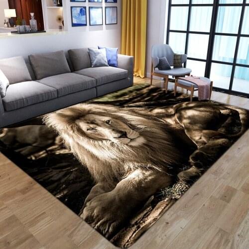 Lion Animal Pattern Carpet Soft Flannel 3D Printed Child play Carpets for Living Room bedroom Area Rug Kids Game Crawl Floor Mat
