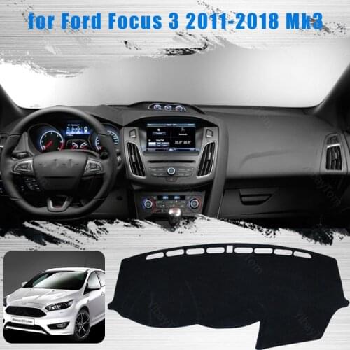 Dash Mat Dashmat for Ford Focus 3 2011-2018 Mk3 Anti-Slip Mat Dashboard Cover Pad Sunshade Dashmat Carpet Accessories