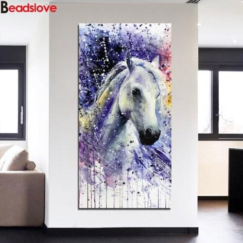 Watercolors horses full square round drill DIY large diamond painting puzzle 5d mosaic square embroidery diamond art home decor