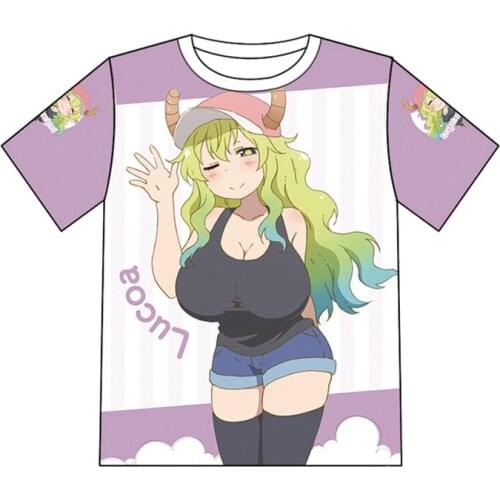Kobayashi san Chi no Maid Dragon Kanna Tohru Lucoa T-shirt Cosplay Costume Miss Kobayashis Dragon Men Women T Shirt Casual Tees