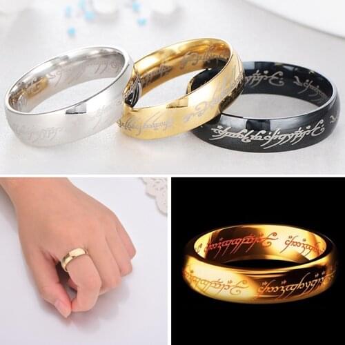 Hot The One Rings Movie Mens Finger Ring Titanium Steel Gold Ring for Men Gifts Wedding Jewelry