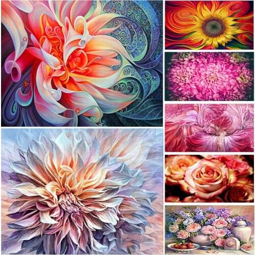 5D DIY Diamond Painting Flower Cross Stitch Kit Full Square/Round Diamond Embroidery Rhinestone Picture Home Decoration Gift