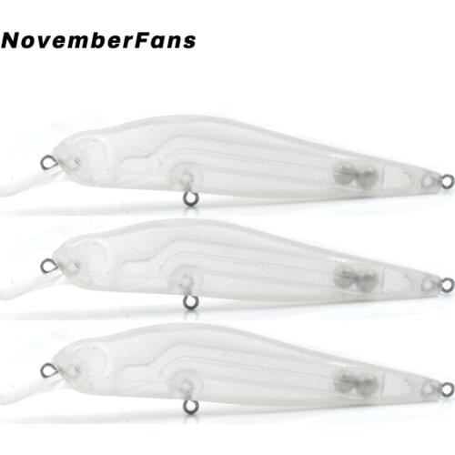 NovemberFans 15pcs/lot Unpainted Minnow Bait 11.5cm 9.3g Big Eyes Artificial Lures Floating Hard-baits Blank Wobblers Fishing