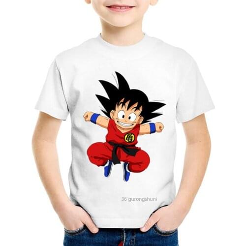New Dargon Ball Z Guko Anime Clothes Cartoon Print Toddler Children T-shirts Kids Summer Tops Funny Tees Boys/Girls