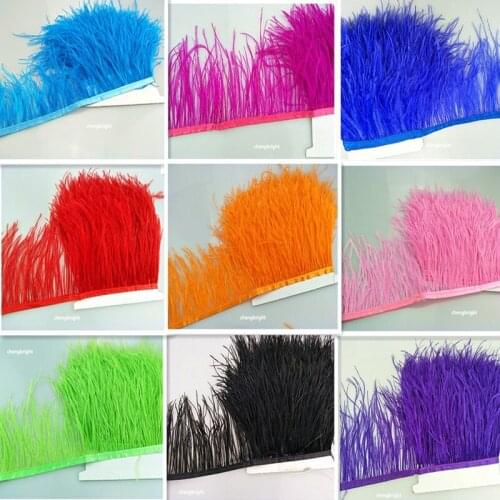 New! Sell high-quality ostrich feather cloth belt, 1 yards long feather cloth belt, feather width 9-11cm