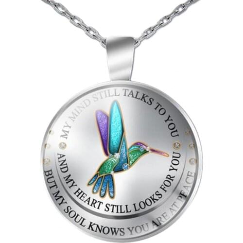 New Arrival Unisex Butterfly Necklace My Mind Still Talks To You Time Glass Pendant Jewelry Chain Gift Wholesale Dropshipping