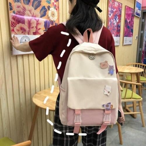 Girls 2021 New Backpack for Teenage Preppy Style Lightweight Cute Nylon Waterproof School Bag Travel School Bag Female Backpack