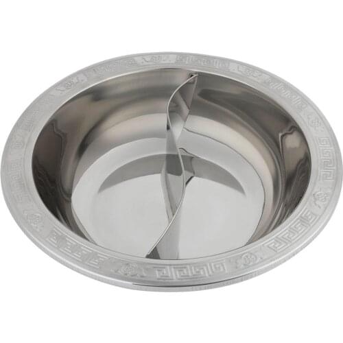 Extra Thick Divided Stainless Steel Hot Pot for Induction Cooker Cooking Pot Chinese Fondue