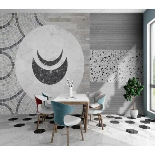 Papel de parede minimalist light luxury high-end tile trend mosaic marble 3d wallpaper children bedroom wall papers home decor