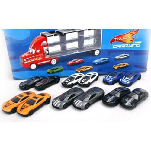 Portable Gift Box Container Car Toy Car With 12 Alloy Cars Alloy Wholesale Toy Gift Truck Train
