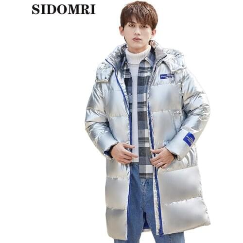 Winter down jacket for men 90% white duck down brand warm thickness gloosy fabric high quality down coat men style