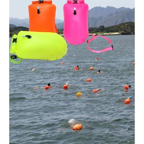 PVC Swimming Buoy Safety Float Air Dry Bag Tow Float Swimming Inflatable Flotation Bag Rafting Drifting Camping Hiking Rucksack
