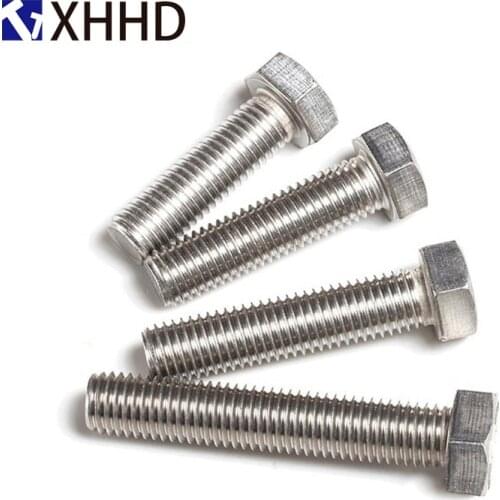 M3 M4 M5 DIN933 Hexagon Screw Outside Hex Bolt Fastener For Electrical Machine Equipment Wheel Construction 304Stainless Steel