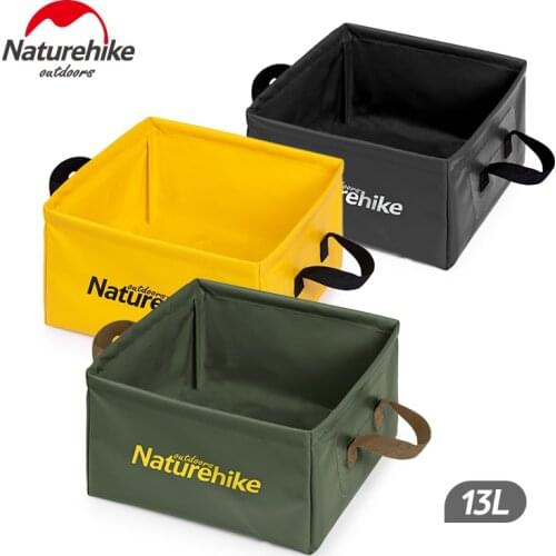 Naturehike NH19SJ007 Folding Wash Basin 13L Collapsible Water Bucket Sink Container Pail Compact Portable Square Pack Camping