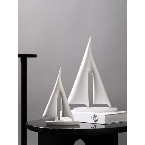 Modern Sailboat Model Creative Resin Ornaments Simplicity Crafts Miniature And Figurines Feng Shui Home Decoration Accessories