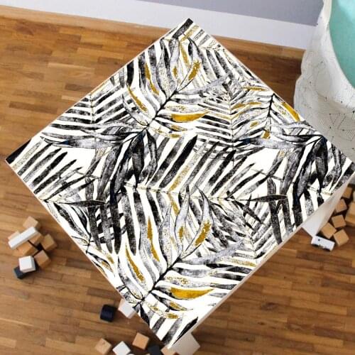 Tropical Plant Palm Leaf PVC Art Oilproof Waterproof Table Sticker Furniture Decorative Wall Tile Sticker Removable Vinyl Mural