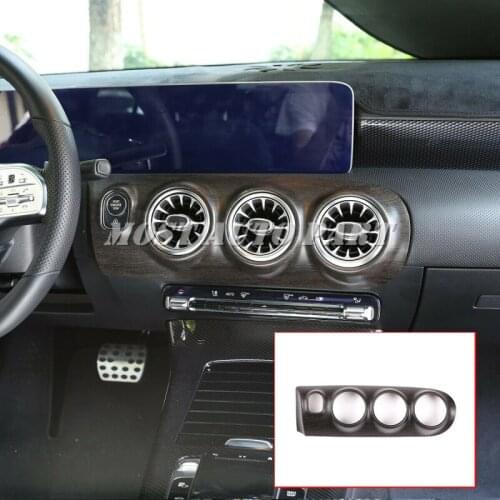 ABS Oak Wood Grain Interior Central Air Condition Panel Cover For Mercedes Benz A Class W177 2019 1pcs Car Decoration Car Trim