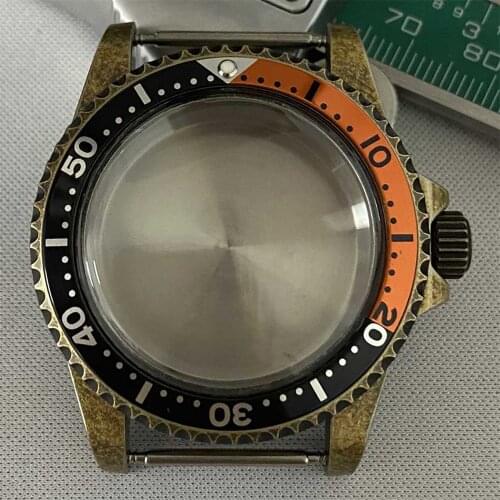 Retro Waterproof PVD Bronze Case 316L Stainless Steel Watch Case for NH35/NH36 Watch Movement Modification Part