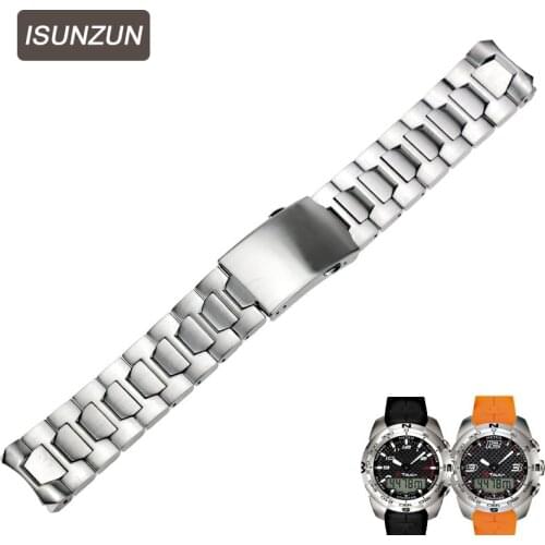ISUNZUN Top Quality Watch Band For Tissot T-Touch T013 T33 T047 Steel Watch Strap Brand Watchbands Watches Accessories