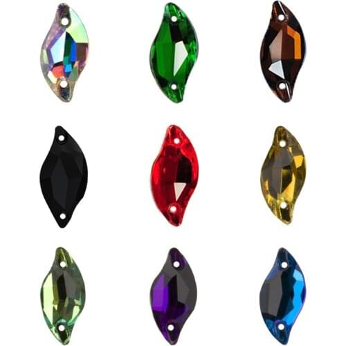 YANRUO 3254 Diamond Leaf Sewing Rhinestone Flatback Loose Beads Strass Sew On Crystal Stones For Jewelry Making