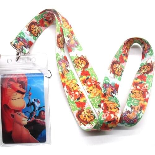 1 pcs cartoon Lion lanyard card Lanyard Key Lanyard Cosplay Badge ID Cards Holders Neck Straps Keychains