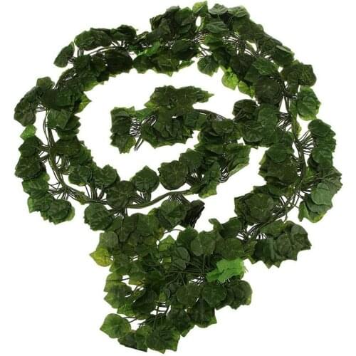 12pcs 6.5ft Artificial Wall Hanging Ivy Vine Foliage Leaf Garland Plants Decor Artificial Flowers Grape Leaf Wedding Decoration
