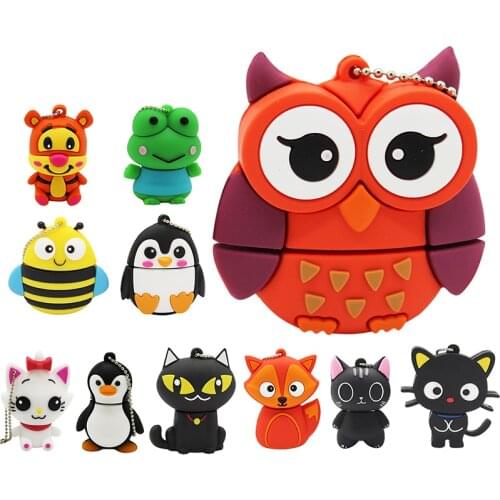 TEXT ME 64GB cartoon Penguin owl fox style usb flash drive usb 2.0 4GB 8GB 16GB 32GB pendrive gift