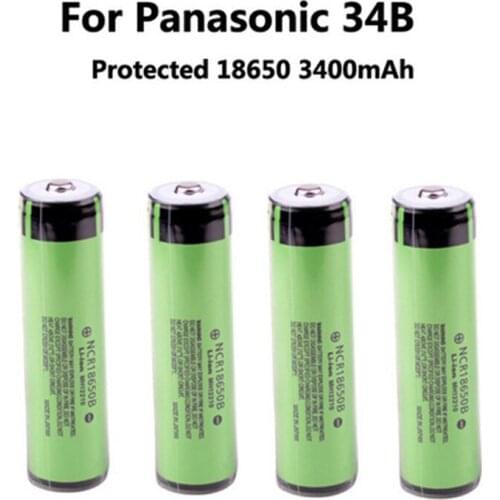 15PCS/lot 2016 Original For Panasonic 18650 3.7V 3400mAh battery Pointed head battery NCR18650B Lthium more protective plate