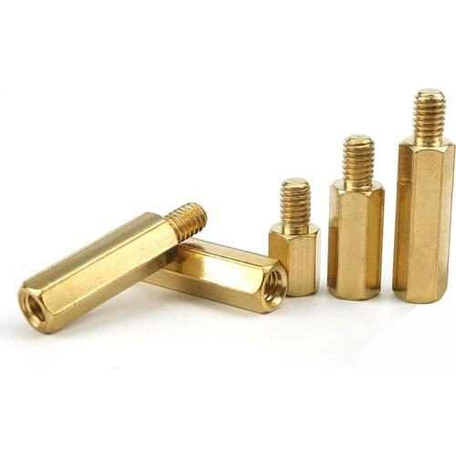 20pcs Hex Brass Standoff Spacer Screw Thread M3*L+6mm Pillar PCB Computer PC Motherboard Male to Female Standoff Spacer