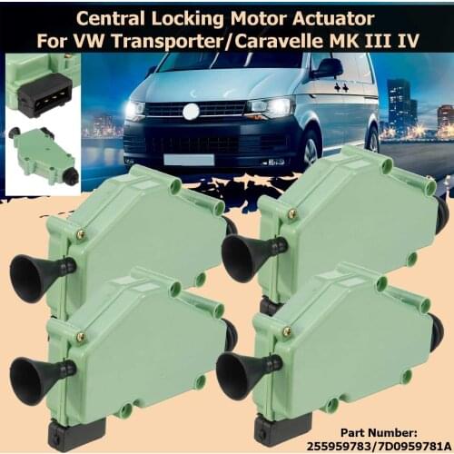 4 pin 2x/4x Central Door Lock Actuator For VW T4 Transporter Caravelle 7D0959781A 7D0959781 255959783 255959783A E100089