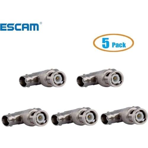 5pcs/lot BNC Male Plug to 2 BNC Female Jacks Straight Convert Connector T Adapter BNC Connector 3 Way Splitter