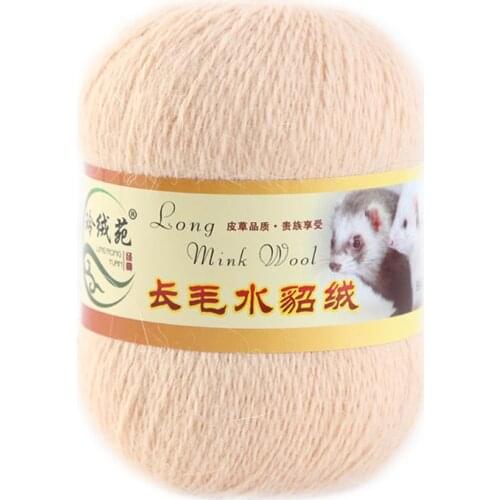 50 grams per person High-quality soft mink wool hand-knitted luxury long-wool cashmere Crochet knitted yarn suitable for winter