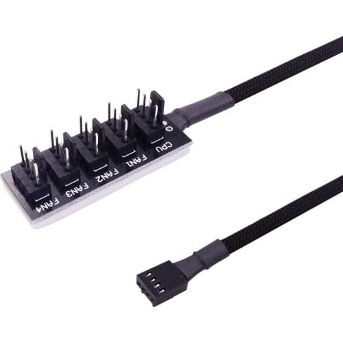 Computer Case Fan Hub One Point Five Pwm Fan HUB 4Pin Sata cable PC Case Internal Motherboard Fan Power Extension Cable