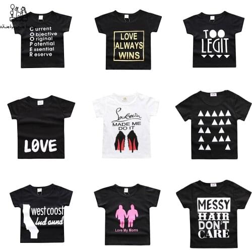 Kids Girl T Shirt Summer Baby Boy Cotton Tops Toddler Tees Clothes Children Clothing Letter T-shirts Short Sleeve Casual Wear