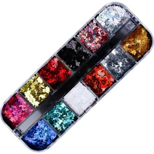 Nail Art Butterfly Star Heart Circle Sequins DIY Glitter Flakes Manicure Decor Laser colorful glitter Nail