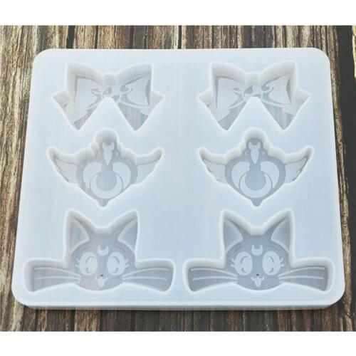 Crystal Epoxy Resin Moon Silicone Mold Jewelry Pendant Accessories DIY Charms Handmade Bow Mould Cabochon Craft