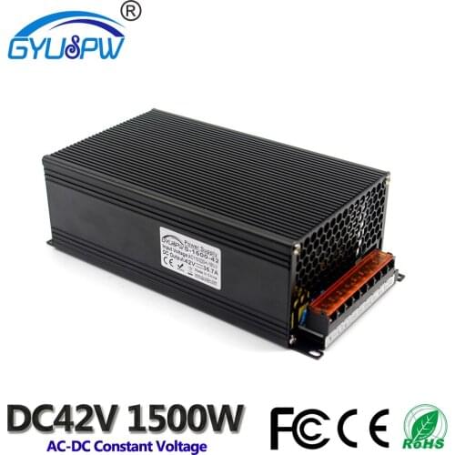 Switching Power Supply DC 42v Single Output Transformer 110 220V AC DC42V 36A 1500W Power Adapter Driver for CNC CCTV Machinery