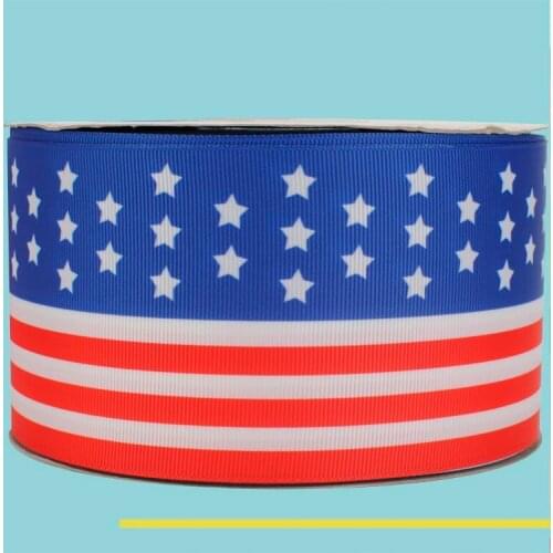 3" inch 75 mm 7.5cm America flag free shipping printed grosgrain ribbons for meeting Decoration