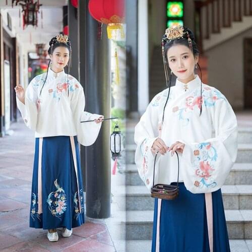 Classical Dance Performance Costume Chinese Traditional Hanfu Ming Dynasty Ancient Elegant Clothes Cosplay Stage Clothing VO407