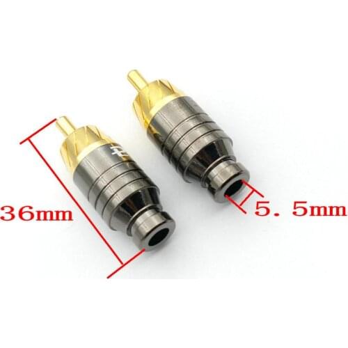 50pcs brass Gold Plated RCA Male Plug Connector soldering