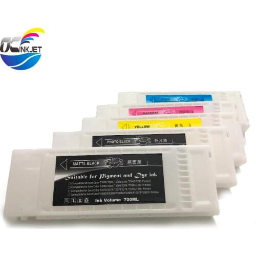 OCINKJET 700ml Refillable Ink Cartridge For Epson Surecolor T3200 T5200 T7200 T3270 T5270 T7270 T3000 T5000 With One Time Chip