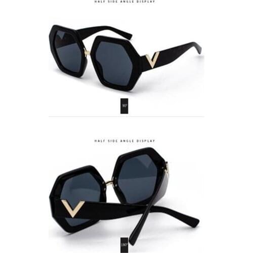 KAPELUS Hexagonal glasses Womens fashion sunglasses transparent flat glasses 1914