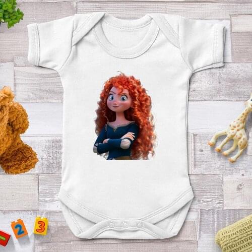 Cartoon Cute Kawaii Merida Princess Printed Baby Girl Clothes Summer Newborn Harajuku Jumpsuits Baby Clothes Bodysuits For Bebe