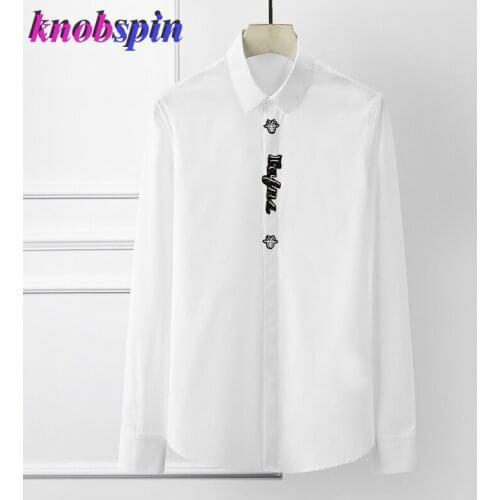 Brand Shirt men 2019 New Arrival Fashion Slim Business male dress shirts Long sleeve Camisas masculina Solid clothes Plus size