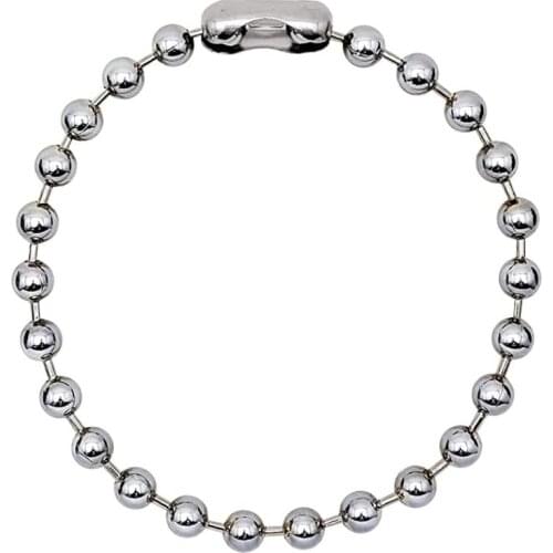 10mm Extra Large Silver Stainless Steel Ball Chain Mens Necklace - Any Length 16-32 inch