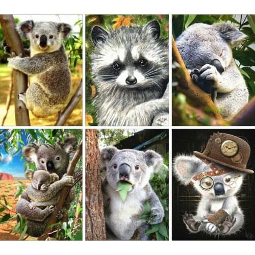 CraftArtGo 5D DIY Diamond Embroidery Koala Full Square Round Rhinestone Mosaic Painting Cross Stitch Flowers Diamond Kit