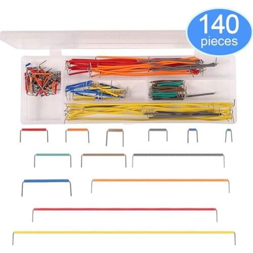 140 Pieces Preformed Breadboard Jumper Wire Kit, 14 Lengths Assorted for Breadboard Prototyping Solder Circuits