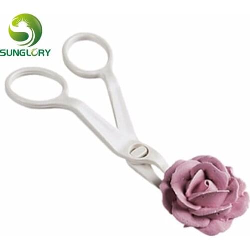 Plastic Pastry Scissor Flower Lifter Icing Sugar Craft Fondant Cake Piping Decorating Tools Cream Transfer DIY Baking Decor Tool
